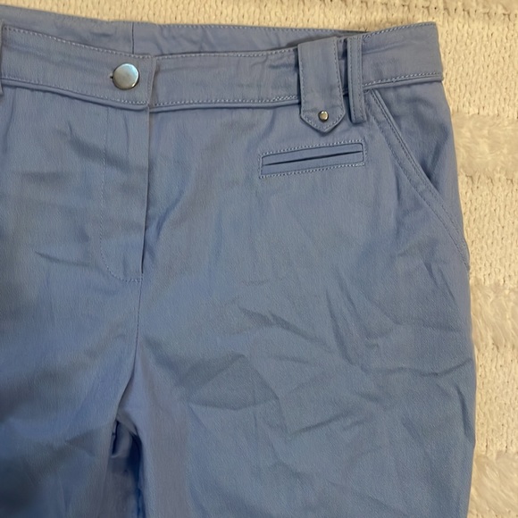 Larry Levine crop pants blue capri cotton size 10 - Picture 4 of 11